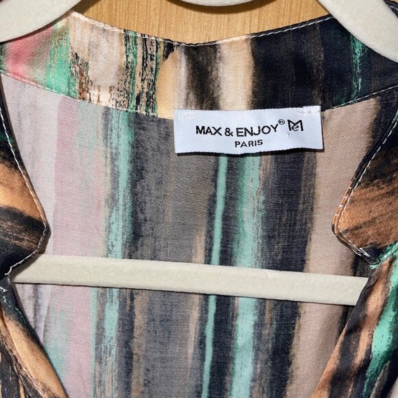 Max Enjoy Paris Womens Pant Set Size Medium Multicolor Wide Leg Casual - Picture 10 of 16